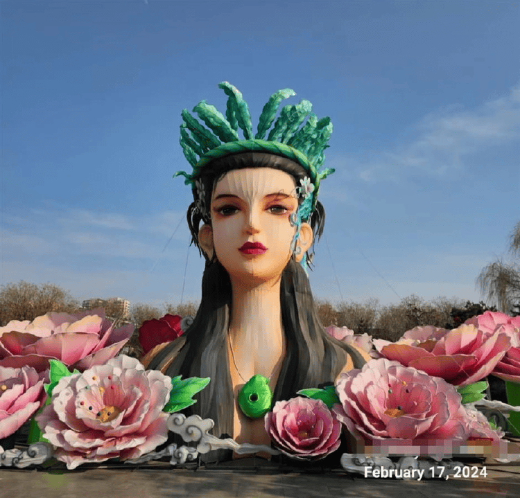 皇冠网址登录多少_辽宁一女神形象花灯引争议皇冠网址登录多少,文旅局:原型是出土文物复原像,正沟通